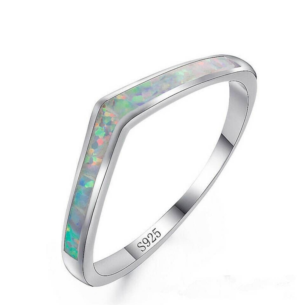 BRAND NEW .925 STERLING SILVER V WHITE FIRE OPAL